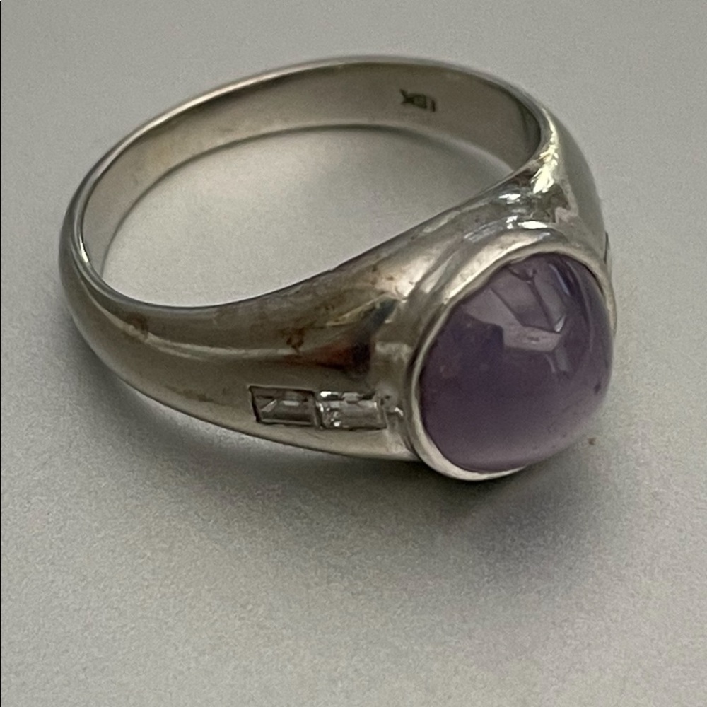 18k White Gold Star Sapphire Ring - Picture 11 of 14